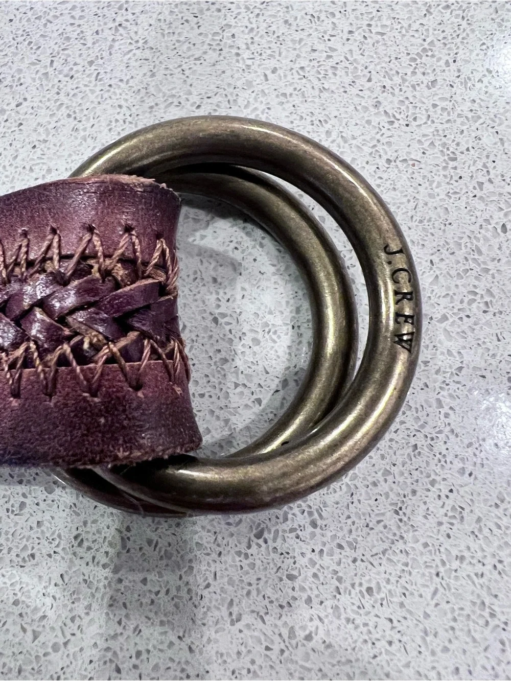 J. Crew Brown Braided Leather Double-Ring Belt Labeled XS/S  40” Long - Picture 5 of 13